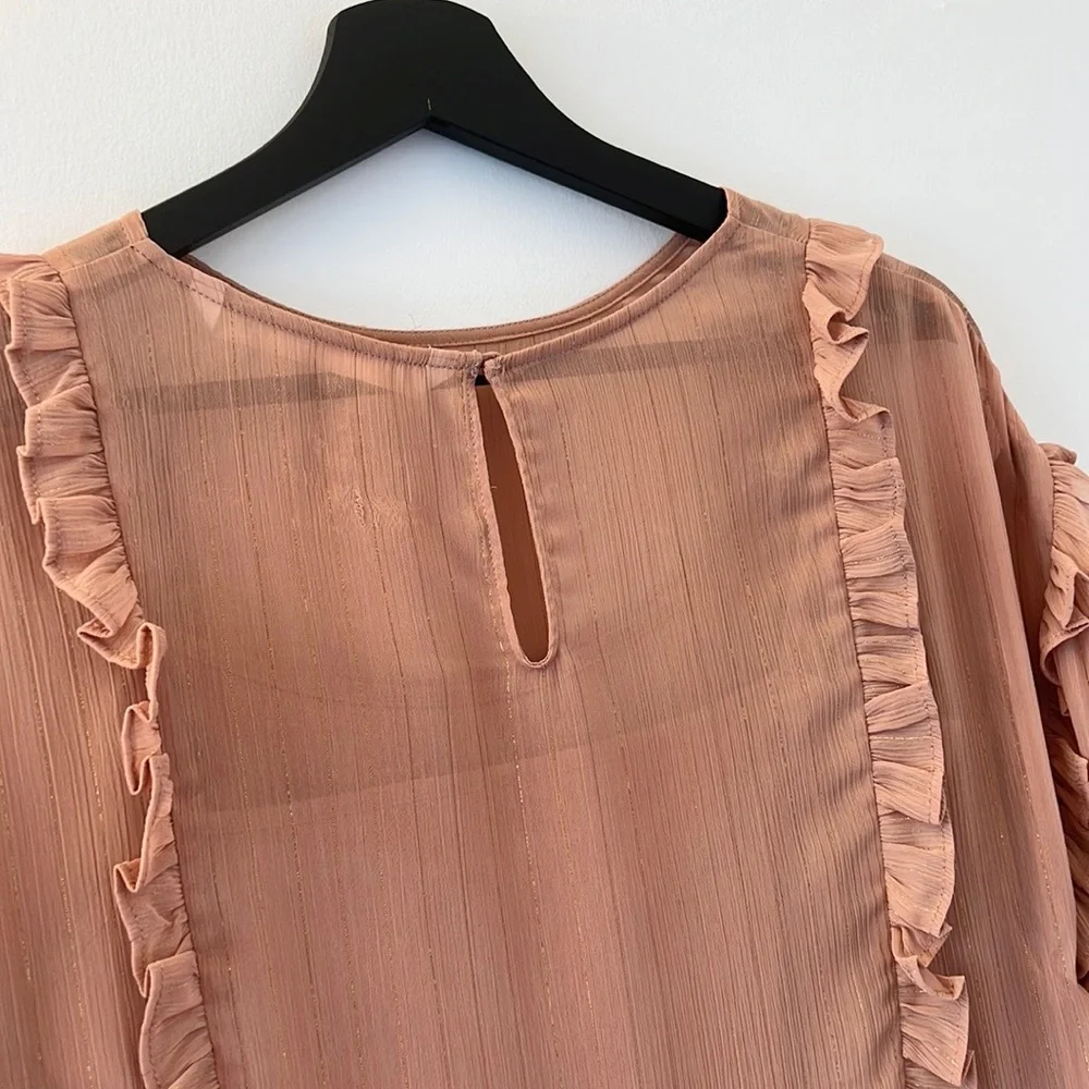 ZARA Chiffon Ruffle Mini Dress - Small - Picture 4 of 5